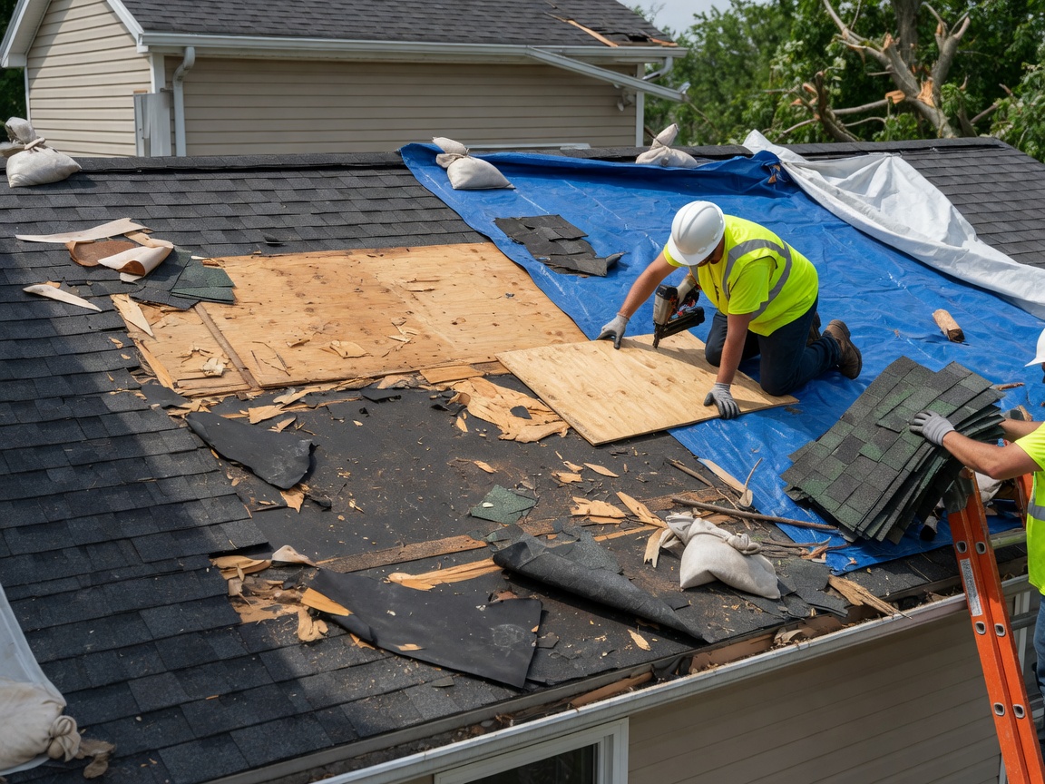 Wind damage repair services